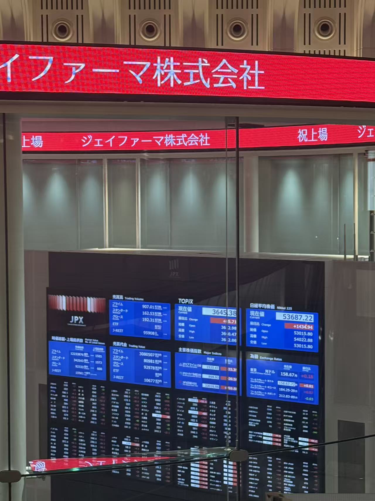 東京証券取引所におけるジェイファーマ上場記念ディスプレイ